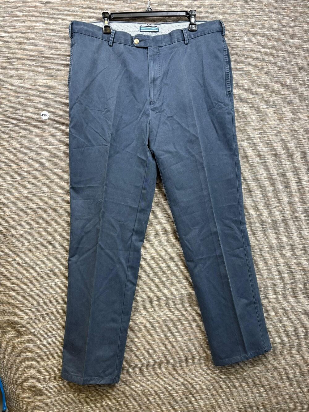 Peter Millar Pants Mens 38x32 Blue Pima Cotton Chino Flat Front Casual Peru Made